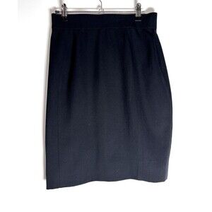 Vintage Thierry Mugler Black Wool Pencil Skirt 90s Structured Tailored Minimalis